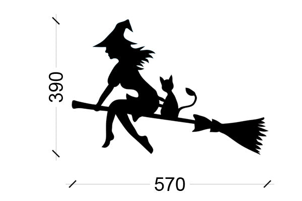 Bruja en escoba