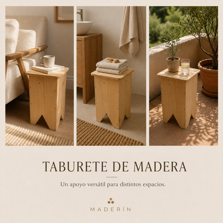 Taburete de madera