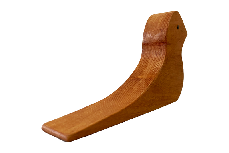 TOPE DE PUERTA DE MADERA EN FORMA DE PÁJARO