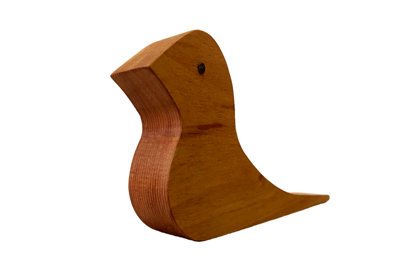 TOPE DE PUERTA DE MADERA EN FORMA DE PÁJARO