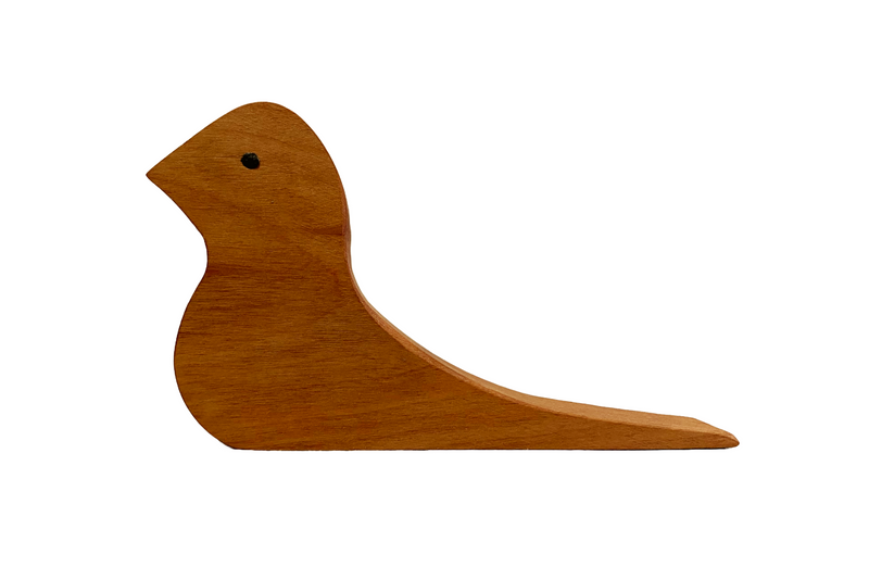 TOPE DE PUERTA DE MADERA EN FORMA DE PÁJARO
