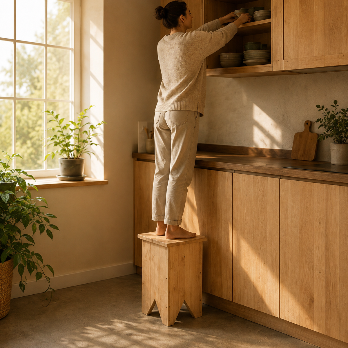 Taburete de madera