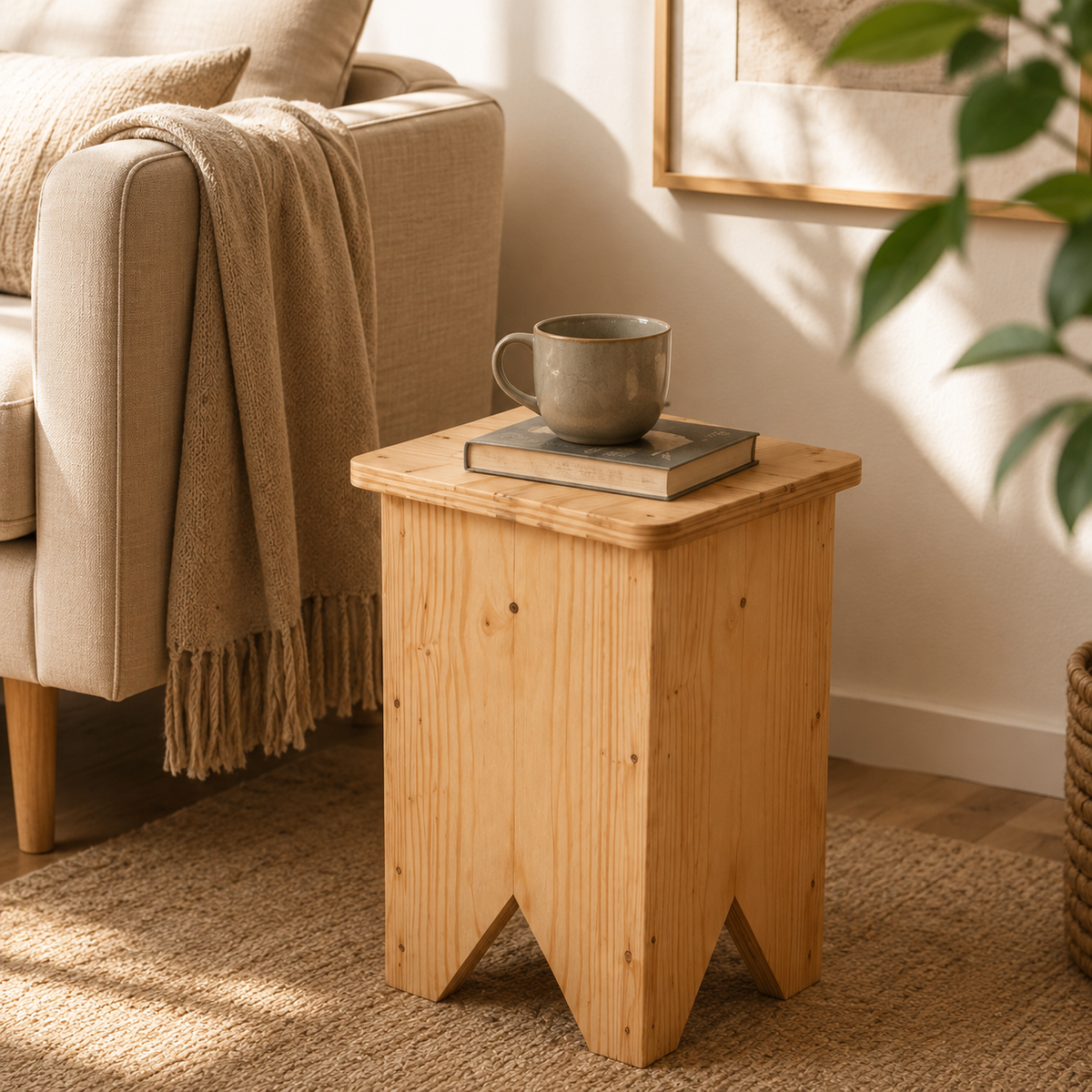 Taburete de madera