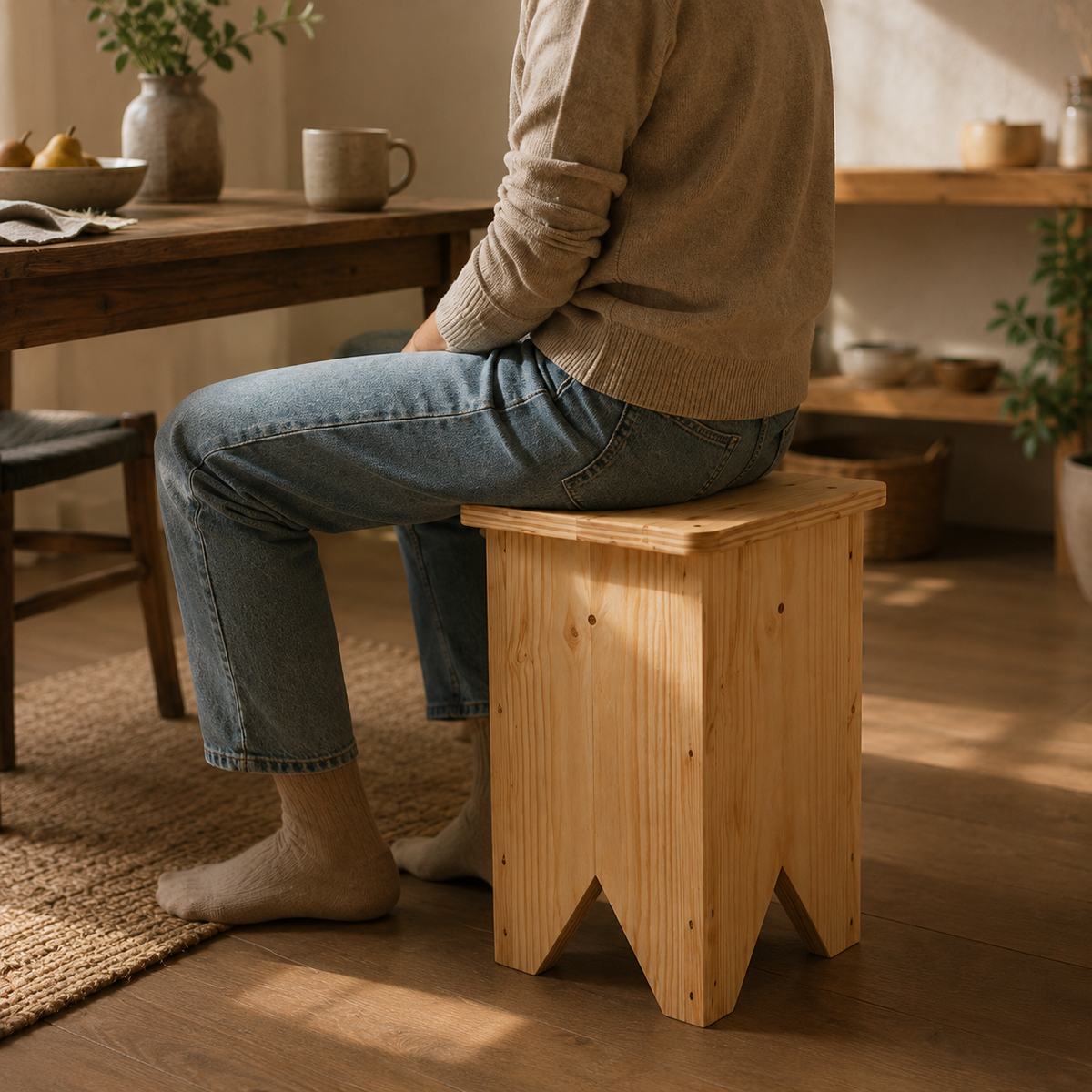 Taburete de madera